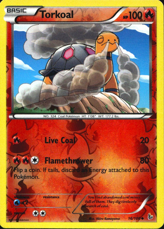 Torkoal 16/106 Uncommon Flashfire Pokemon Reverse Holo Near Mint