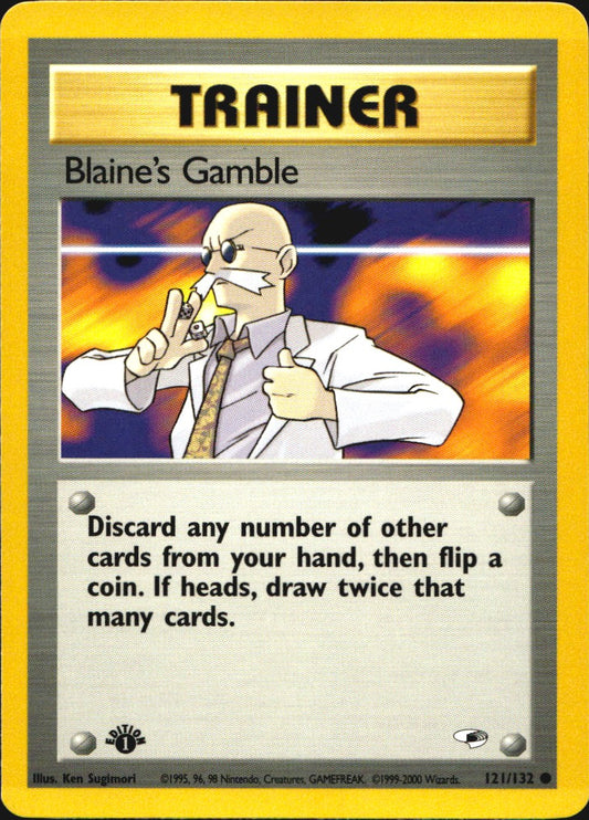 Blaine's Gamble 121/132 Common Gym Heroes Pokemon 1st Edition Near Mint