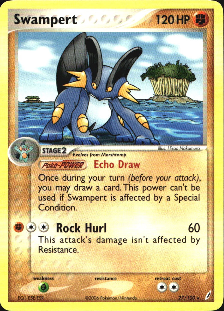 Swampert 27/100 Rare Crystal Guardians Pokemon Near Mint