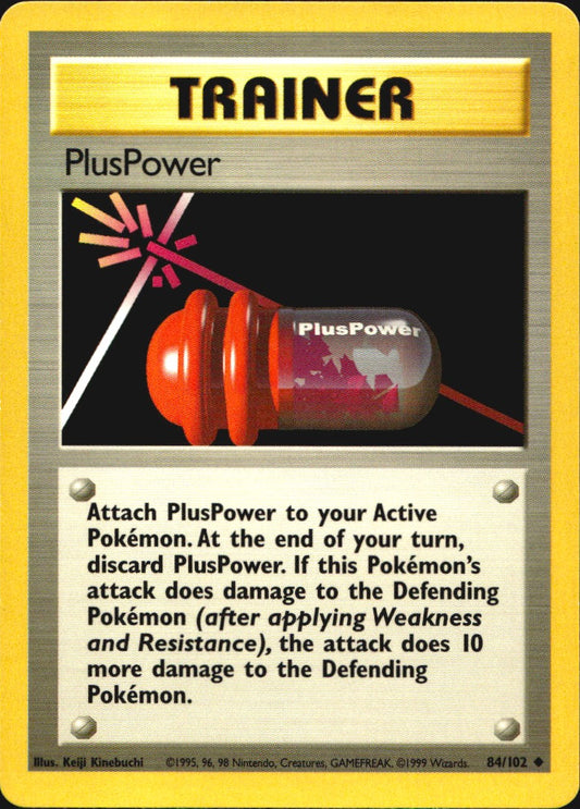 PlusPower 84/102 Uncommon Base Set Unlimited Pokemon Near Mint