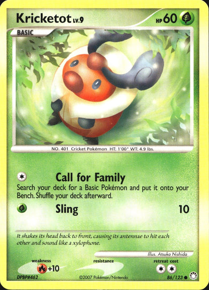 Kricketot 86/123 Common Mysterious Treasures Pokemon Near Mint