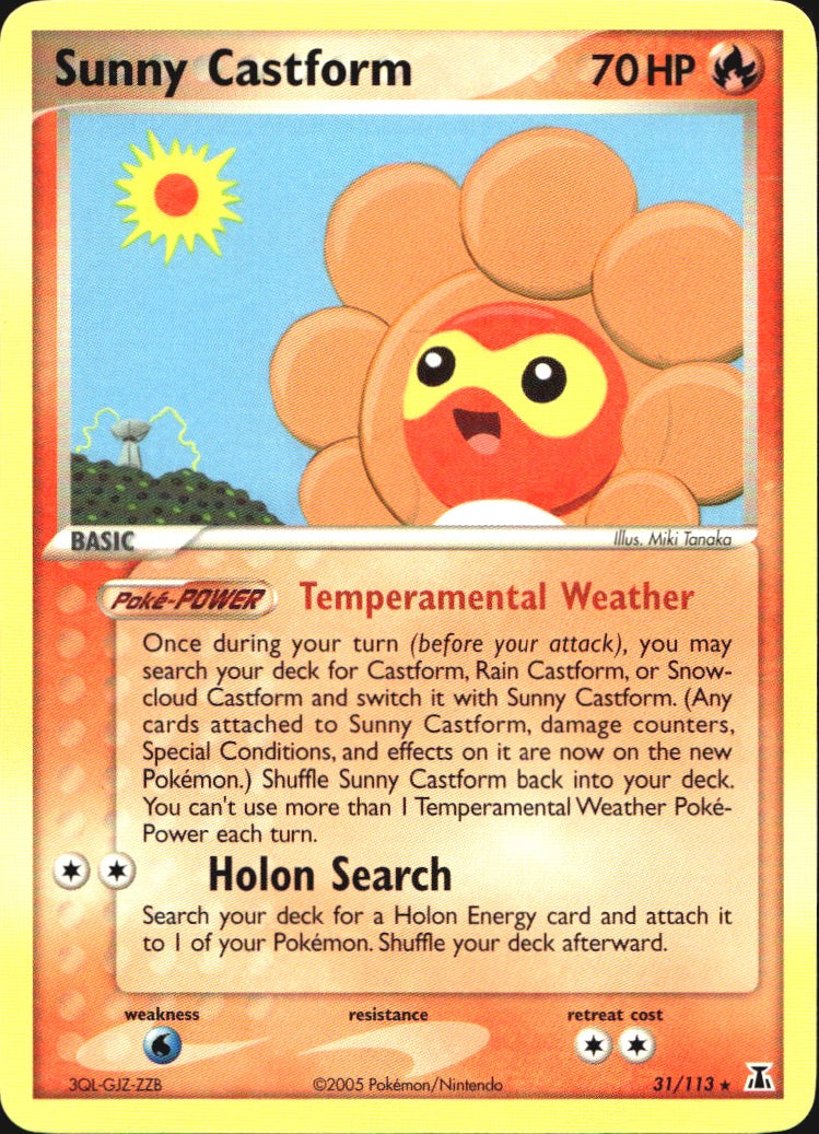 Sunny Castform 31/113 Rare Delta Species Pokemon Near Mint