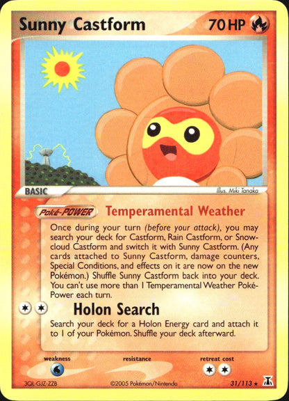 Sunny Castform 31/113 Rare Delta Species Pokemon Near Mint