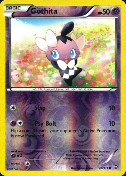 Gothita 39/111 Common Furious Fists Pokemon Reverse Holo Near Mint