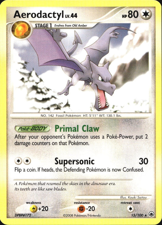 Aerodactyl 15/100 Rare Majestic Dawn Pokemon Near Mint