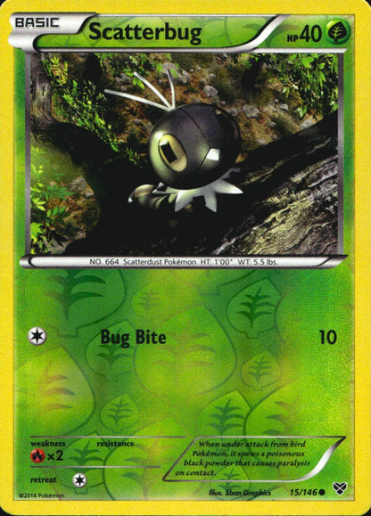 Scatterbug 15/146 Common XY Pokemon Reverse Holo Near Mint