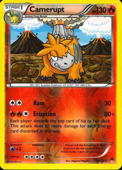 Camerupt 13/122 Rare BREAKpoint Pokemon Reverse Holo Near Mint