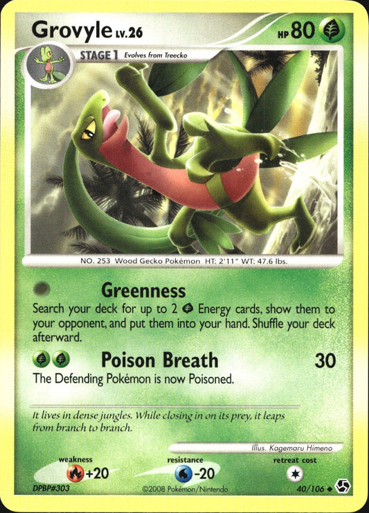 Grovyle 40/106 Common Great Encounters Pokemon Near Mint