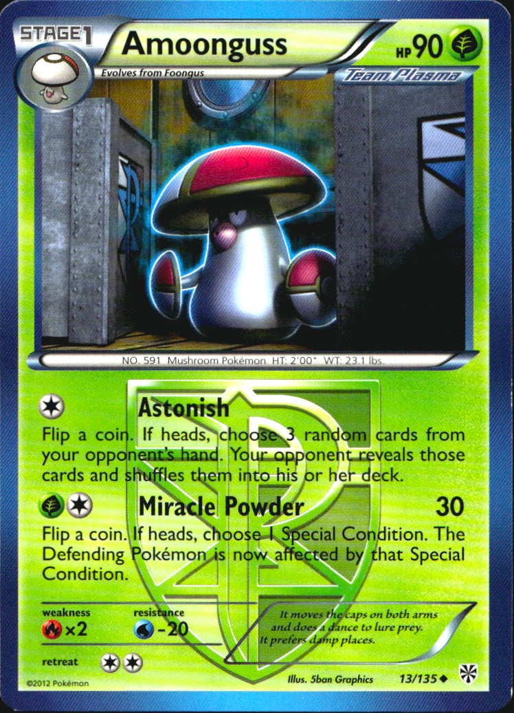 Amoonguss 13/135 Uncommon Plasma Storm Pokemon Near Mint