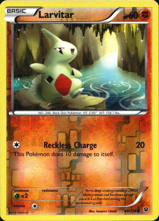 Larvitar 40/124 Common Fates Collide Pokemon Reverse Holo Near Mint