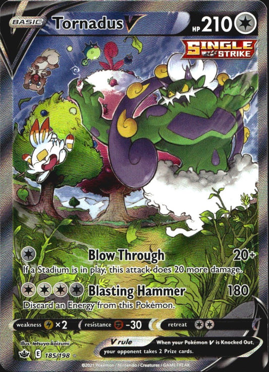 Tornadus V 185/198 Ultra Rare Chilling Reign Near Mint
