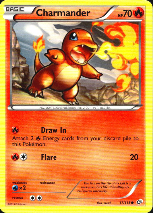 Charmander 17/113 Common Legendary Treasures Pokemon Near Mint