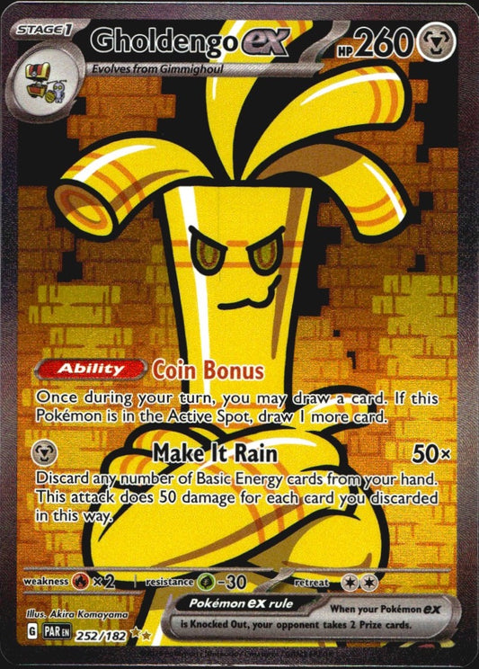 Gholdengo ex 252/182 Special Illustration Rare Paradox Rift Pokemon Near Mint