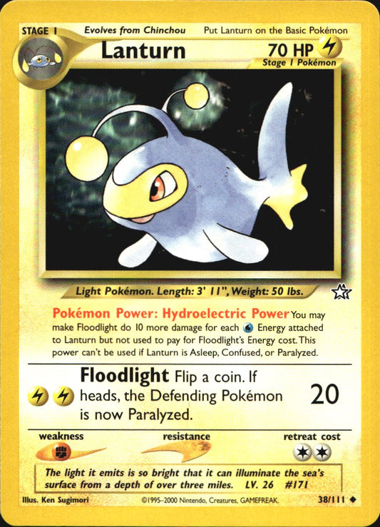 Lanturn 38/111 Uncommon Neo Genesis Pokemon Near Mint