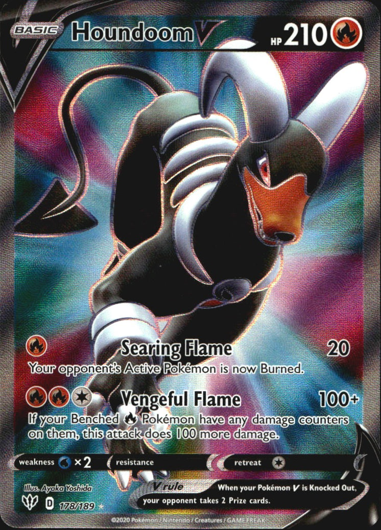 Houndoom V 178/189 Rare Ultra Darkness Ablaze Pokemon Near Mint