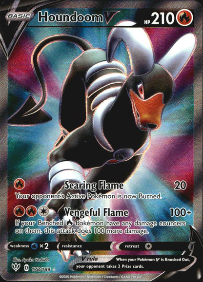 Houndoom V 178/189 Rare Ultra Darkness Ablaze Pokemon Near Mint