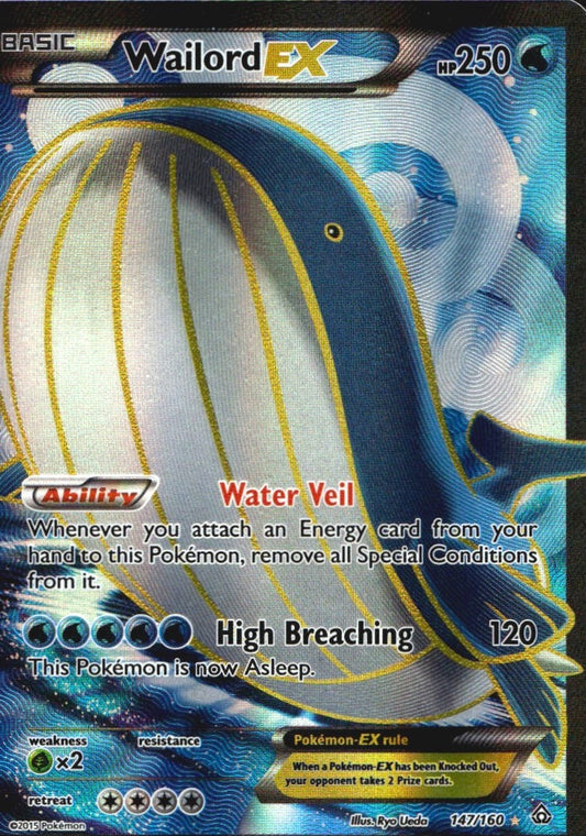 Wailord EX 147/160 Rare Ultra Primal Clash Pokemon Near Mint