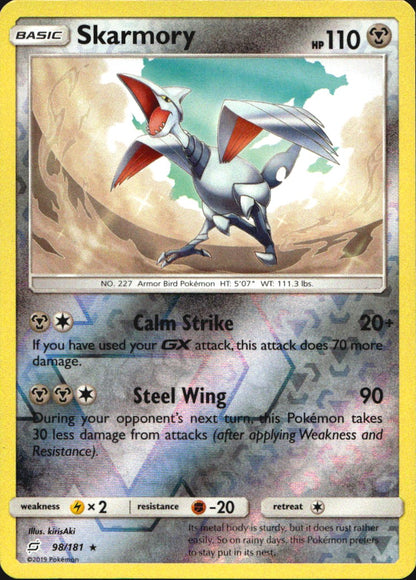 Skarmory 98/181 Rare Team Up Pokemon Reverse Holo Near Mint