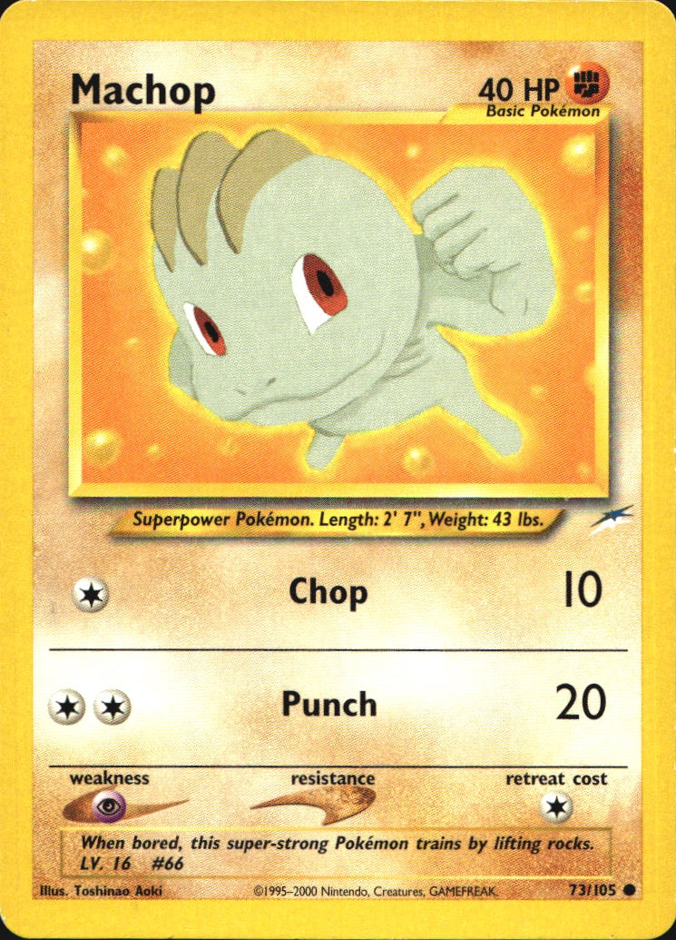 Machop 73/105 Common Neo Destiny Pokemon Near Mint