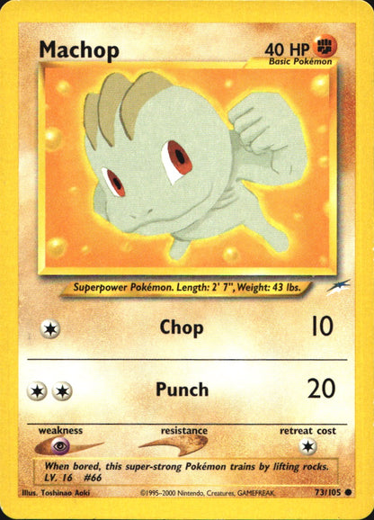 Machop 73/105 Common Neo Destiny Pokemon Near Mint