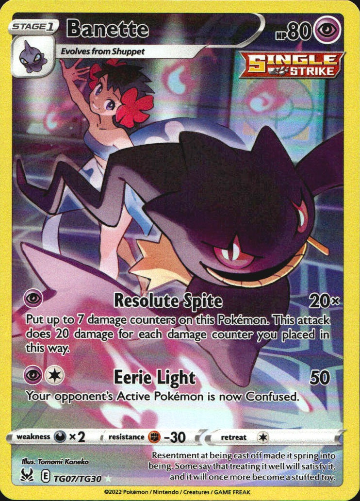 Banette TG07/TG30 Holo Lost Origin Trainer Gallery Pokemon NM