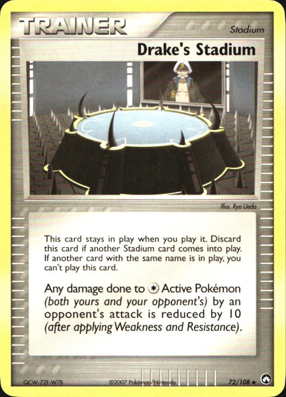 Drake's Stadium 72/108 Uncommon Power Keepers Pokemon Near Mint