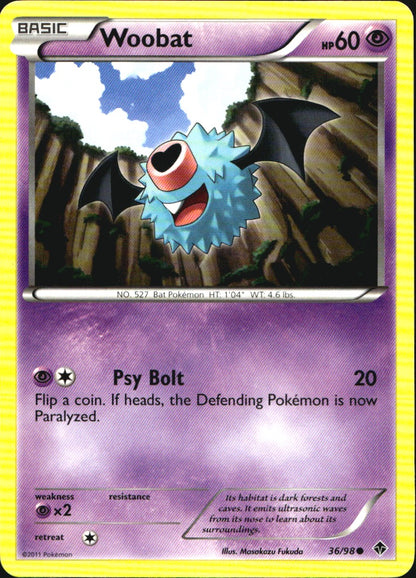 Woobat 36/98 Common Emerging Powers Pokemon Near Mint