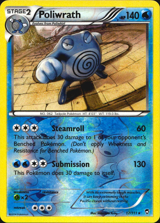 Poliwrath 17/111 Furious Fists Pokemon Reverse Holo Near Mint