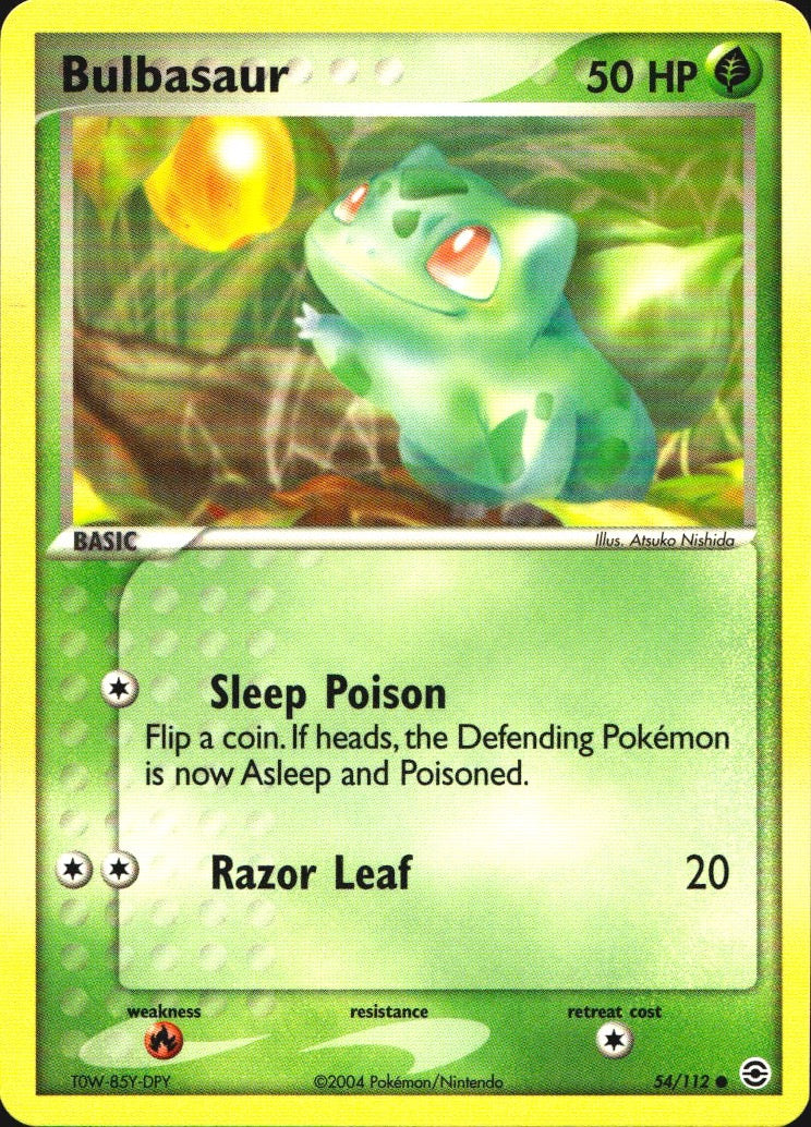 Bulbasaur 54/112 Common FireRed & LeafGreen Pokemon Near Mint