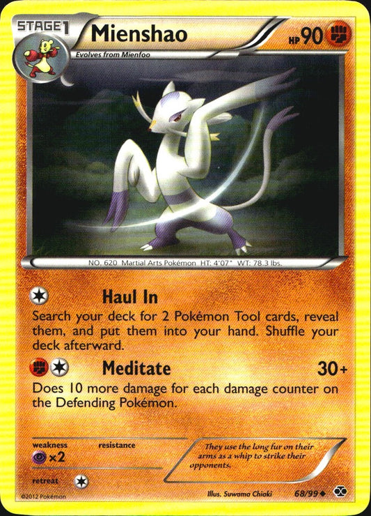 Mienshao 68/99 Uncommon Next Destinies Pokemon Near Mint