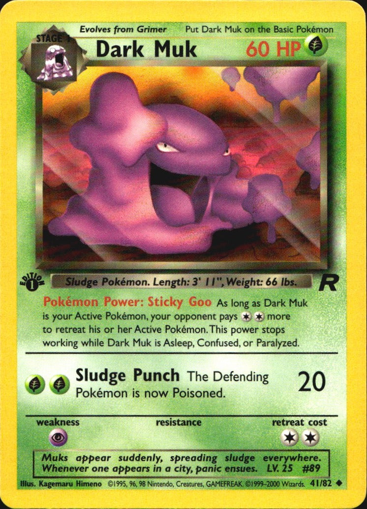 Dark Muk 41/82 Uncommon Team Rocket Pokemon 1st Edition Near Mint
