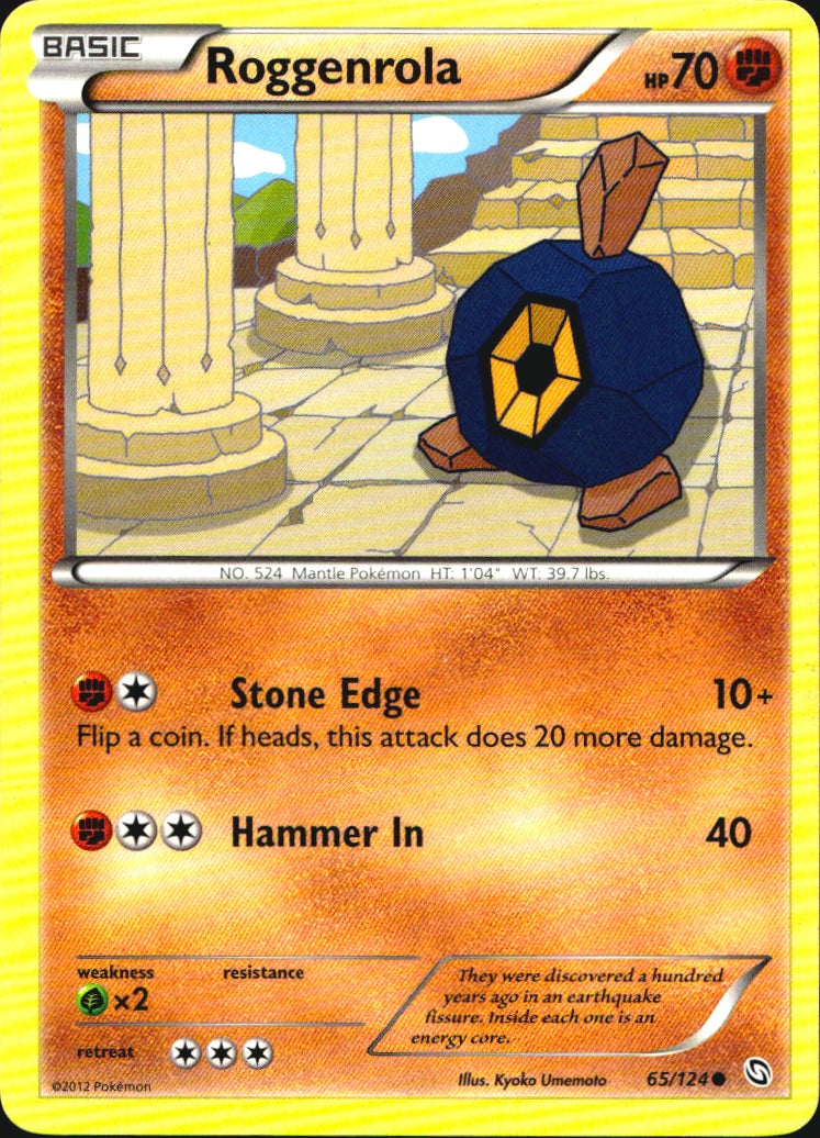 Roggenrola 65/124 Common Dragons Exalted Pokemon Near Mint