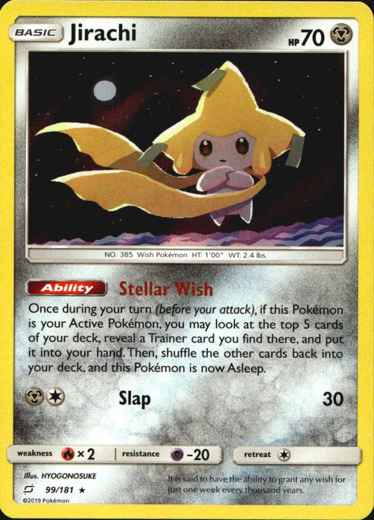 Jirachi 99/181 Holo Rare Team Up Pokemon Reverse Holo Near Mint