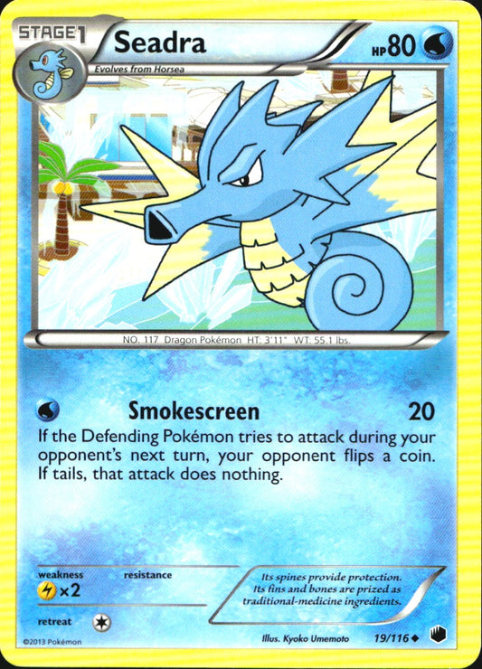 Seadra 19/116 Uncommon Plasma Freeze Pokemon Near Mint
