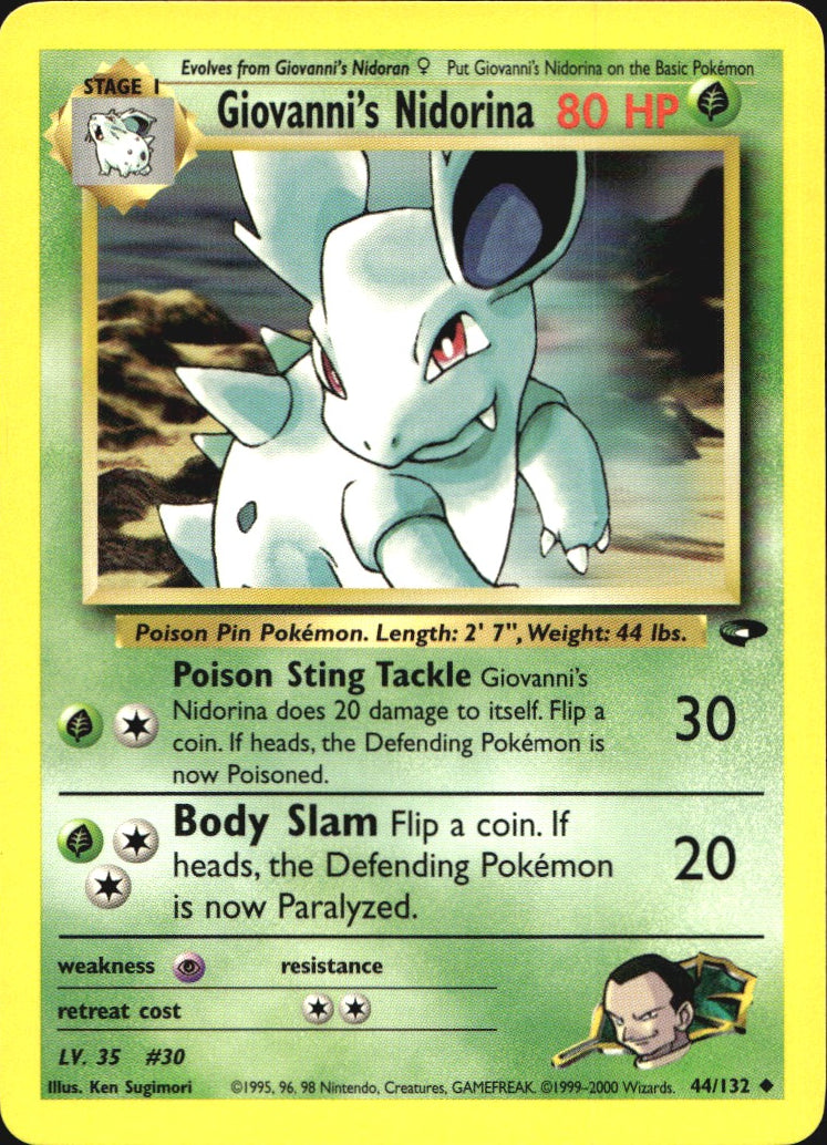 Giovanni's Nidorina 44/132 Uncommon Gym Challenge Pokemon Near Mint