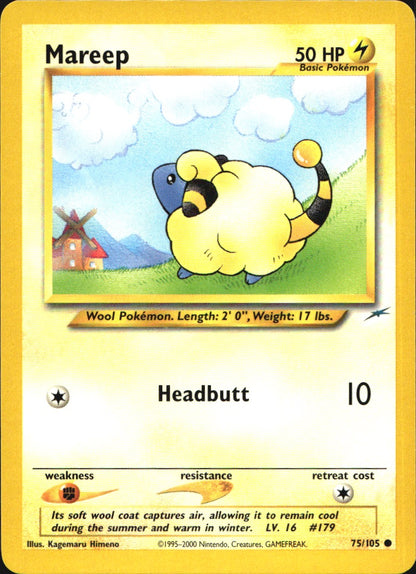 Mareep 75/105 Common Neo Destiny Pokemon Near Mint