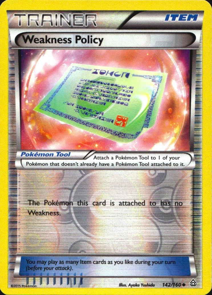 Weakness Policy 142/160 Uncommon Primal Clash Pokemon Reverse Holo Near Mint