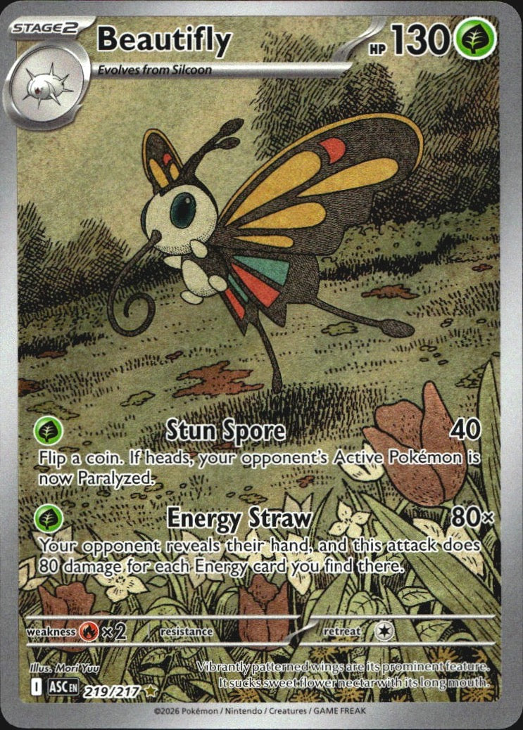 Beautifly 219/217 Illustration Rare ME: Ascended Heroes Pokemon Near Mint