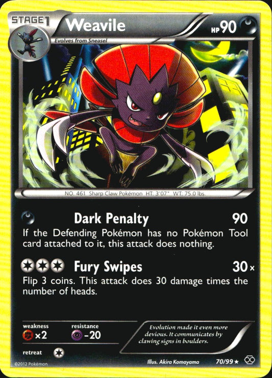 Weavile 70/99 Rare Next Destinies Pokemon Near Mint