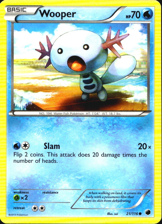 Wooper 21/116 Common Plasma Freeze Pokemon Near Mint