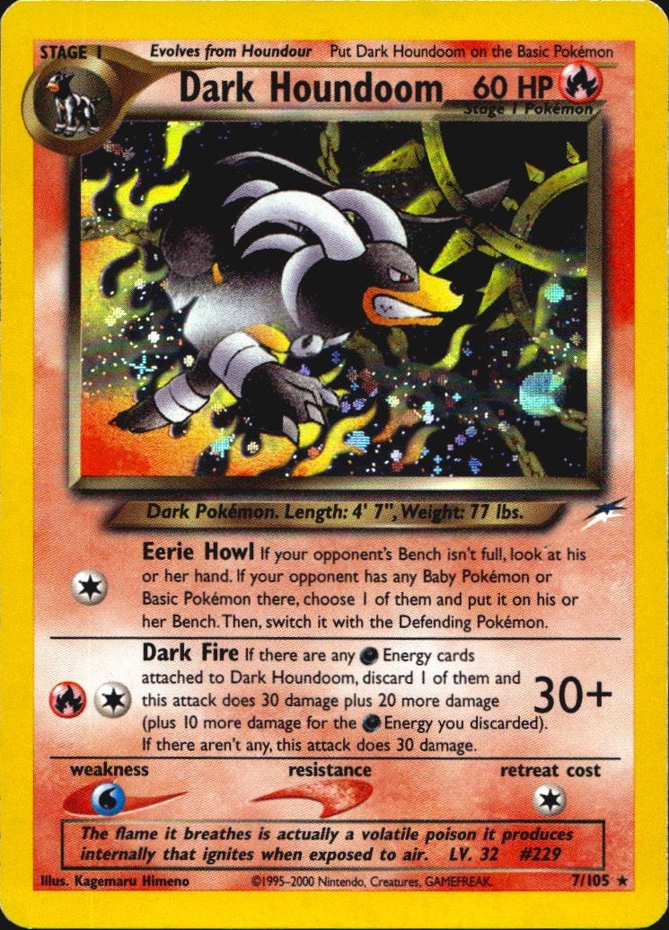 Dark Houndoom 7/105 Holo Rare Neo Destiny Pokemon Lightly Played