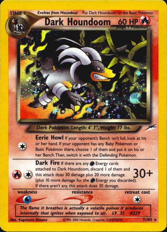 Dark Houndoom 7/105 Holo Rare Neo Destiny Pokemon Lightly Played