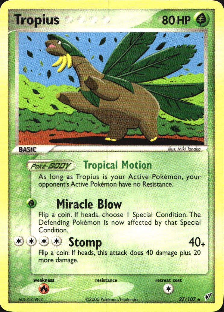 Tropius 27/107 Rare Deoxys Pokemon Near Mint