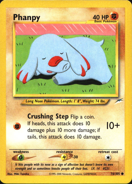 Phanpy 76/105 Common Neo Destiny Pokemon Near Mint