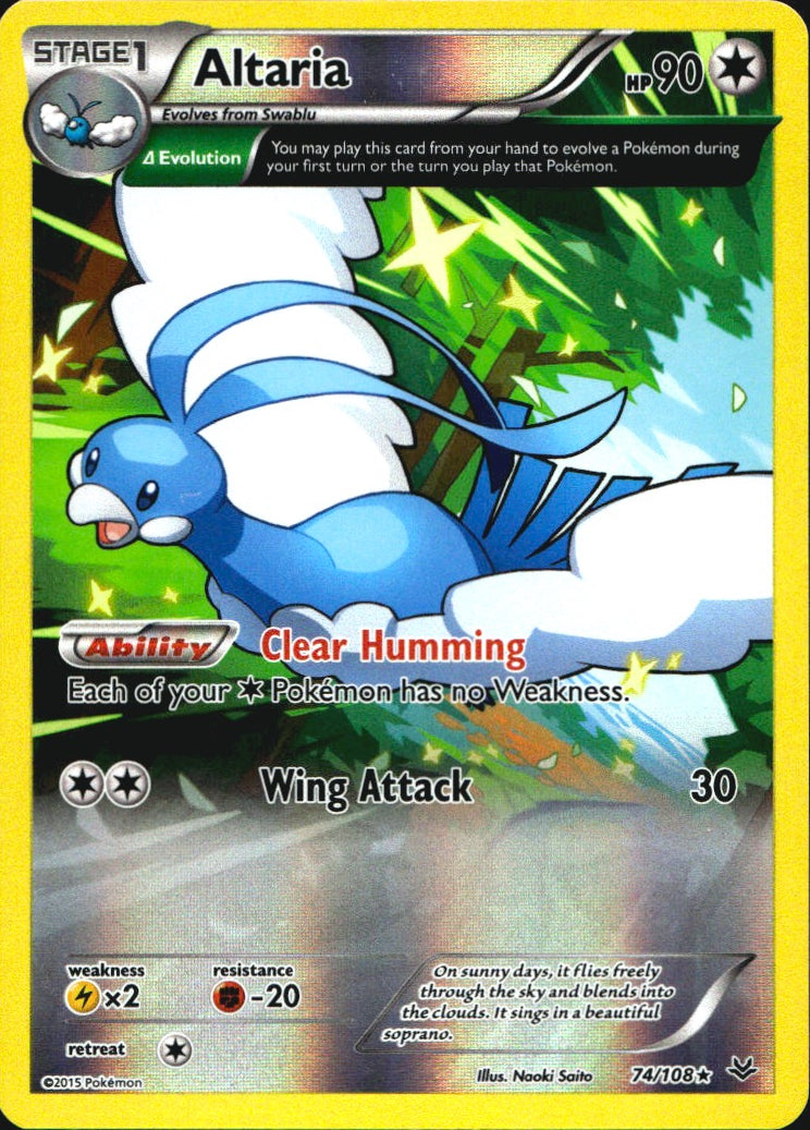 Altaria 74/108 Rare Roaring Skies Pokemon Reverse Holo Near Mint