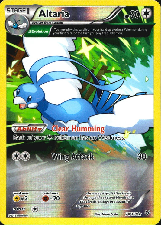 Altaria 74/108 Rare Roaring Skies Pokemon Reverse Holo Near Mint
