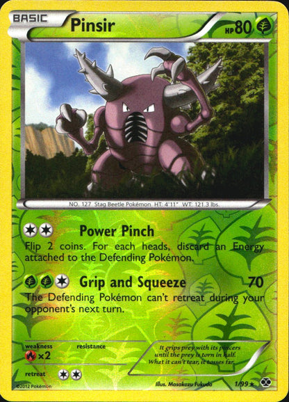 Pinsir 1/99 Rare Next Destinies Pokemon Reverse Holo Near Mint