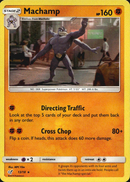 Machamp 13/18 Rare Detective Pikachu Pokemon Near Mint