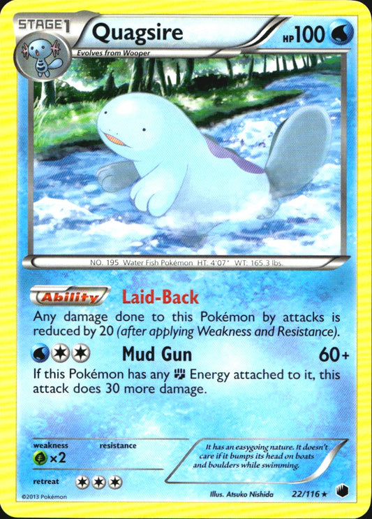 Quagsire 22/116 Rare Plasma Freeze Pokemon Near Mint