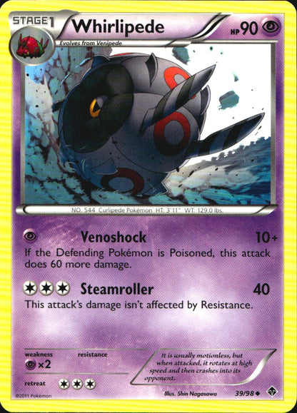 Whirlipede 39/98 Uncommon Emerging Powers Pokemon Near Mint
